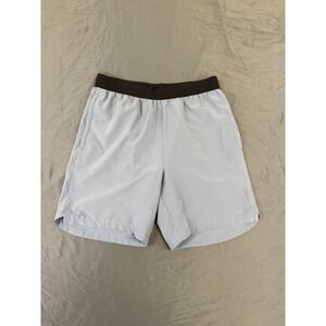Skora Qwick-Dry Mens Running Shorts Grey‎ Black Elastic Waist Pockets Size Small